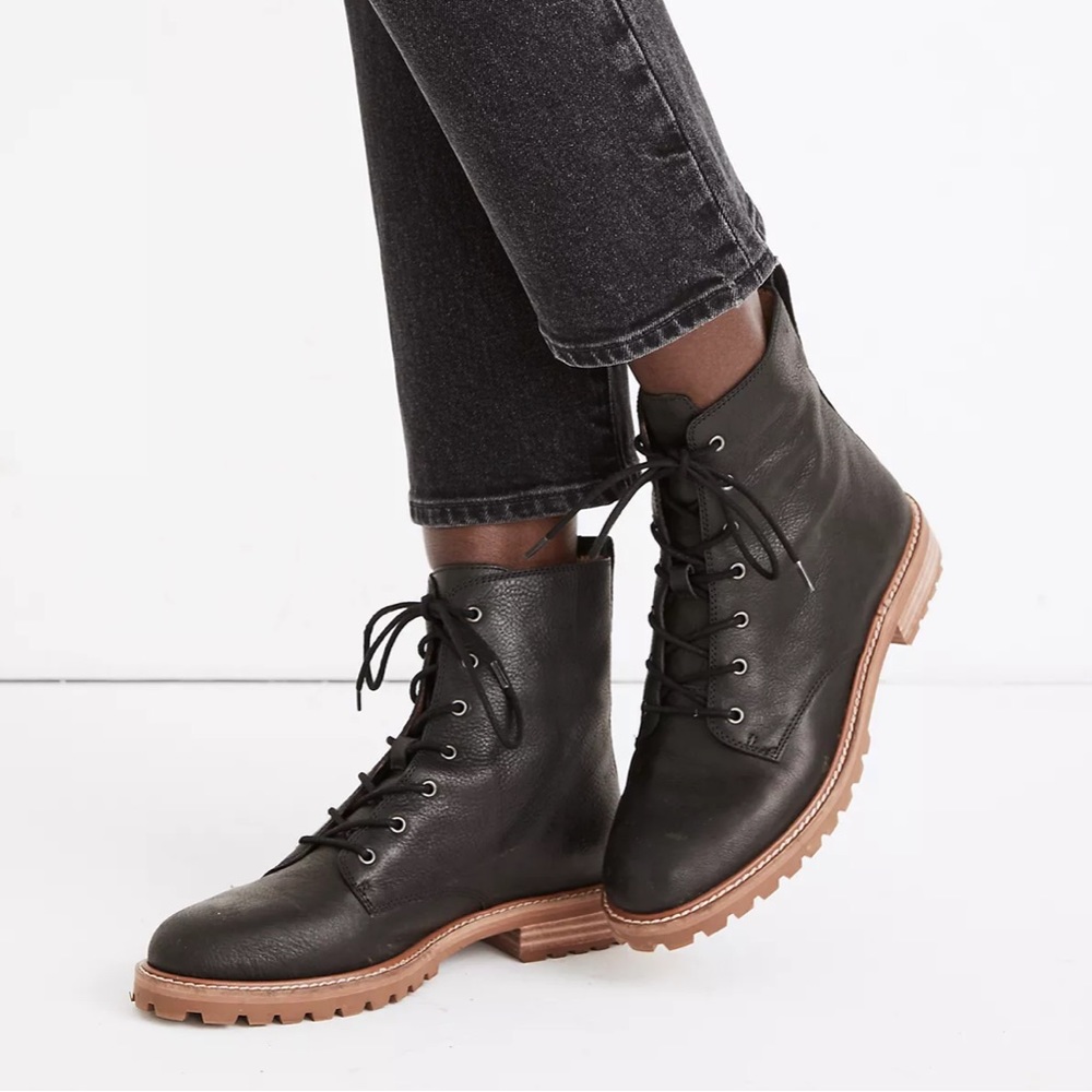 Madewell Leather Lace-Up Boots